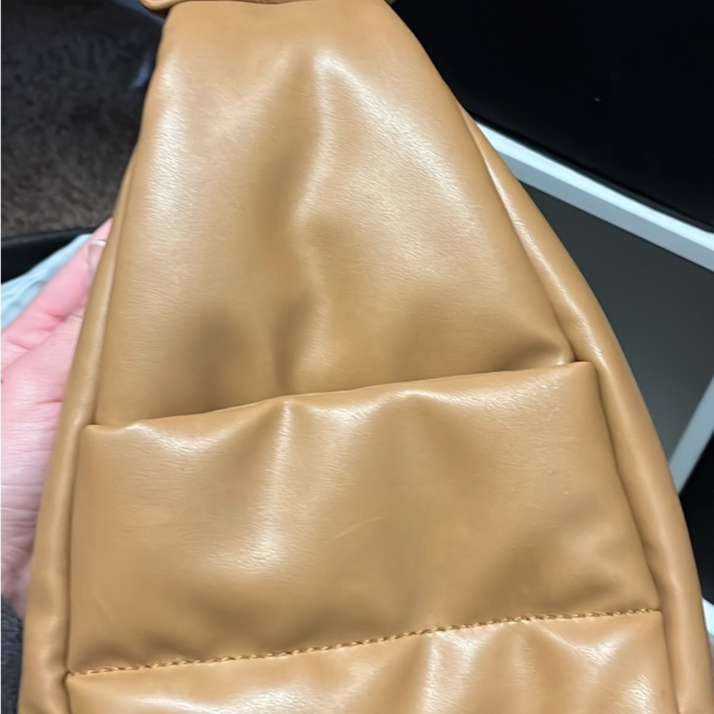 Chic Tan Leather Backpack - image 1